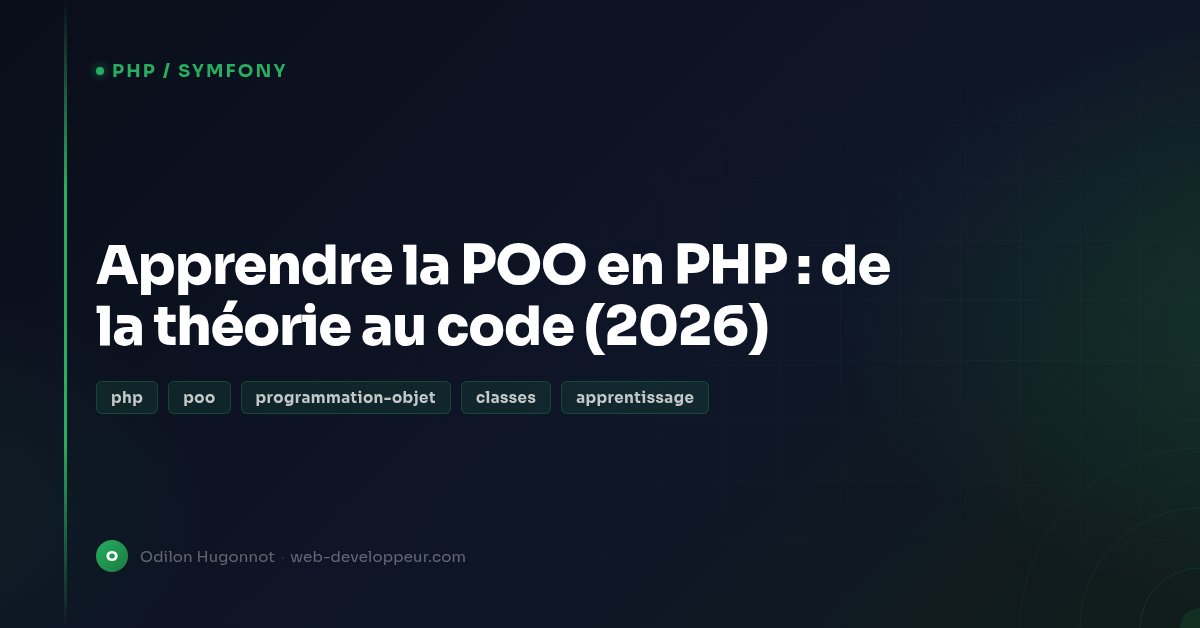 Apprendre la POO en PHP : de la théorie au code (2026)